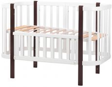 Ліжечко Babyroom Місяць білий - венге, 120x60 см, 4 рівні, матеріал вільха/бук